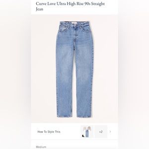 Abercrombie & Fitch Curve Love Ultra High Rise 90s Straight Jean